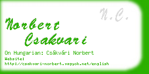 norbert csakvari business card