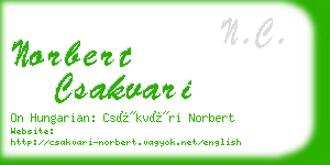 norbert csakvari business card